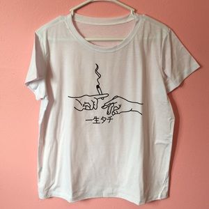 ▫️japanese white graphic tee▫️